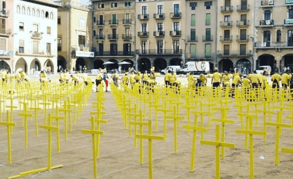 Imagen de archivo de la plaza Mayor de Vic.