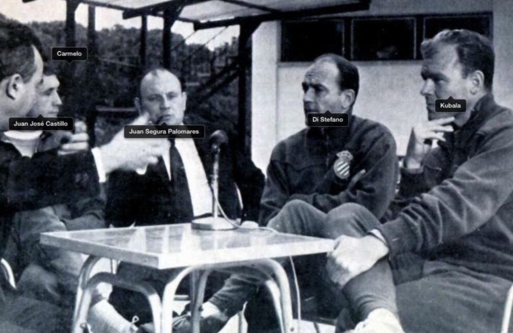 Juan Segura Palomares con Di Stéfano y Kubala