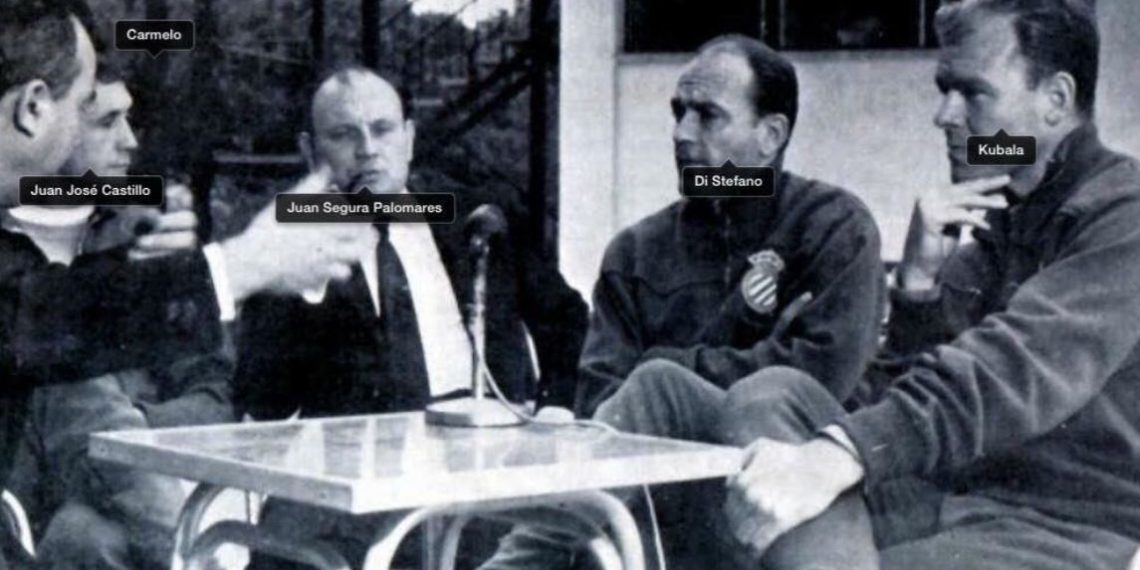 Juan Segura Palomares con Di Stéfano y Kubala