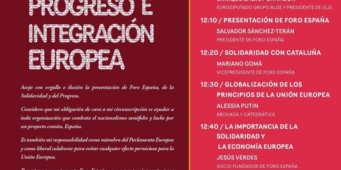 Cartel presentación Foro España en Bruselas