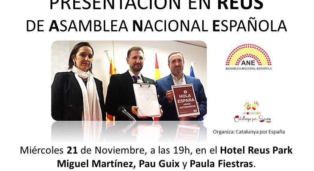 Cartel de la presentación de la Asamblea Nacional Española en Reus