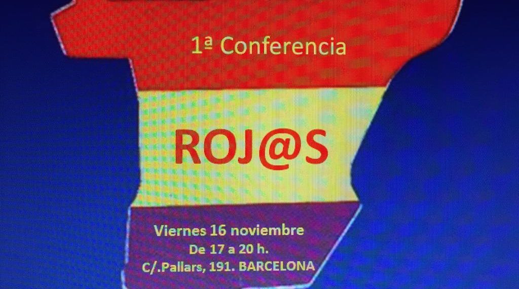 Cartel 1ª conferencia Roj@s, corriente interna de PSC