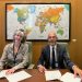 La directora del Programa de Artes de Bloomberg Philanthropies, Kate D. Levin, y el subdirector general de Cultura y Centros de la Fundación ”la Caixa”, Rafael Chueca.