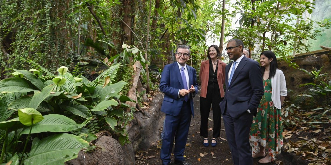 Juan Ramón Fuertes, Isabel Salgado, Sean Decatur y Jennifer Chow en el Bosque Inundado de CosmoCaixa © David Campos / Fundación "la Caixa"