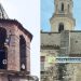 Iglesia de Prades con estelada y de Alforja con pancarta separatista.