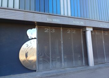 Puerta de Raúl Tamudo en el RCDE Stadium. Foto: Sergio Fidalgo