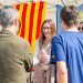 Júlia Calvet en el stand de S'ha Acabat! en la UAB. Foto: @JCPuig_.