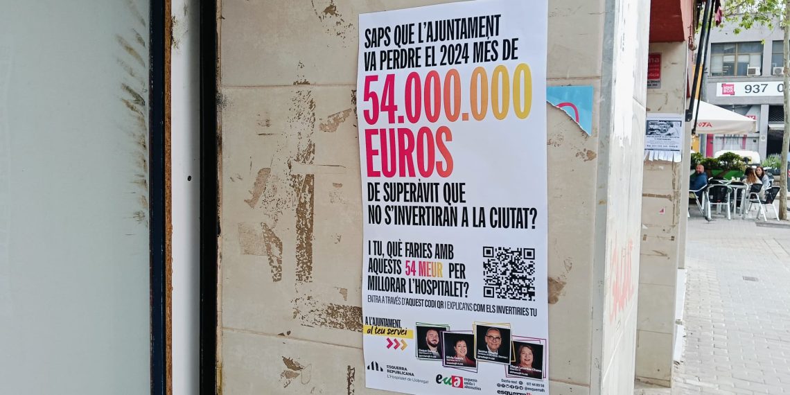 Cartel de ERC en L'Hospitalet. Foto: Sergio Fidalgo.