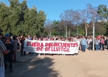 Foto de archivo de una manifestación en Bellvitge contra la delincuencia.