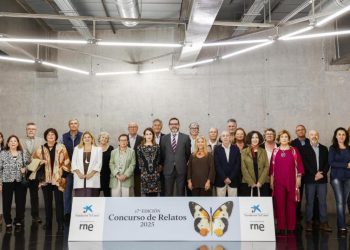 Foto de familia con los ganadores del certamen.© Fundación ”la Caixa”