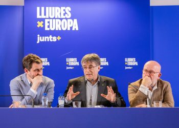 Comín, Puigdemont y Puig. Foto: Junts