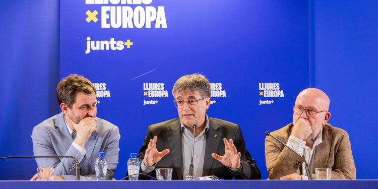Comín, Puigdemont y Puig. Foto: Junts