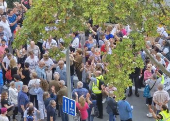Imagen de archivo de la manifestación celebrada en Hospitalet el 1 de octubre de 2025.