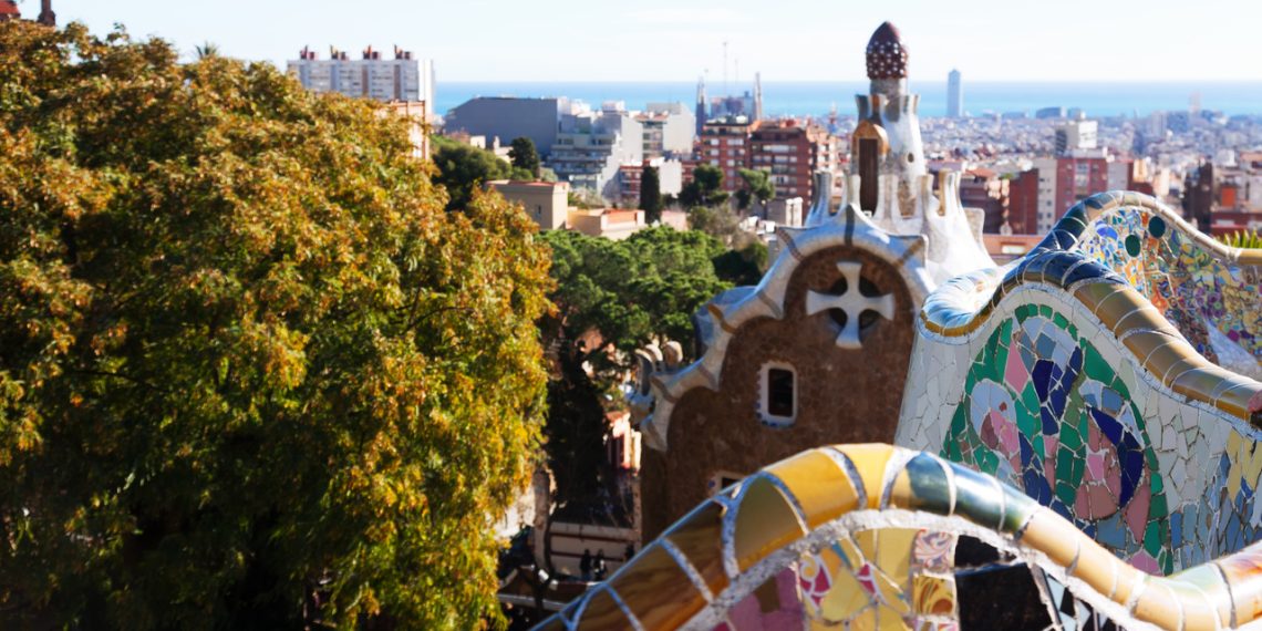 Fragment of Park Guell. Barcelona, Spain.