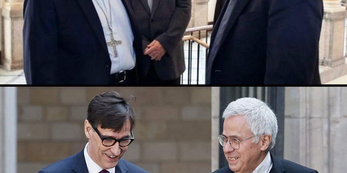 Joan Planellas con Quim Torra y Salvador Illa (archivo S. Caamaño).