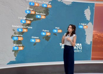 Mapa del tiempo de TV3. Foto: CCMA