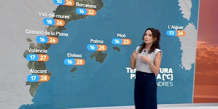 Mapa del tiempo de TV3. Foto: CCMA