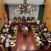 Albiol, presidiendo el pleno de Badalona.