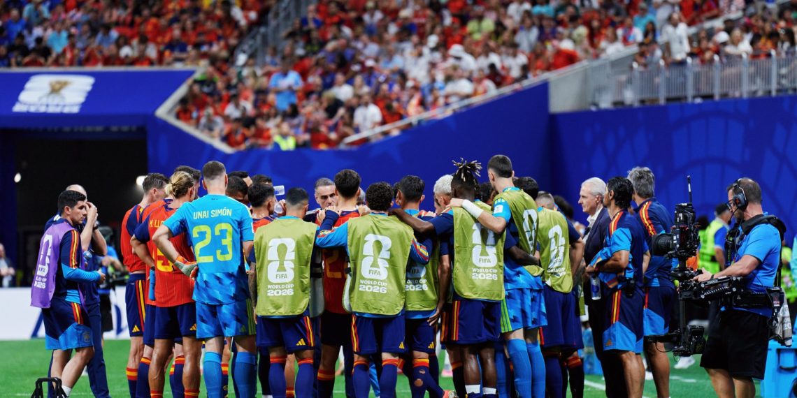 La selección, en el partido contra Cabo Verde. Foto: @SEFutbol