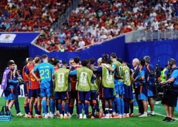 La selección, en el partido contra Cabo Verde. Foto: @SEFutbol