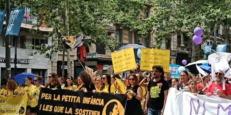 Foto de archivo de una manifestación de profesores. Imagen: S. Fidalgo