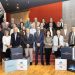 Foto de familia en el acto de entrega de premios de la XVIII edición del Concurso de Relatos Escritos por Personas Mayores, en CaixaForum Zaragoza.© Fundación ”la Caixa”